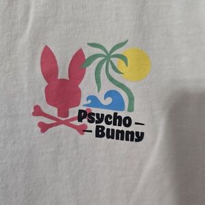Psycho Bunny Kids Shirt - White with Pink, Green, Blue, Yellow